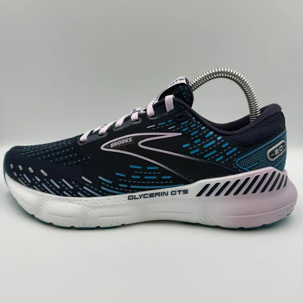 Brooks Glycerin GTS 20 Women's Size 9 B Blue Purple White Running Shoes Sneakers